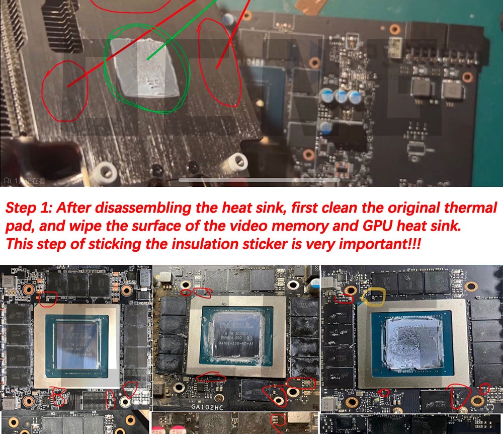 GPU RAM Copper Heat Sink For Radiator Memory Miner RTX 3090 3080 3070 3060 / 5600 5700 GPU