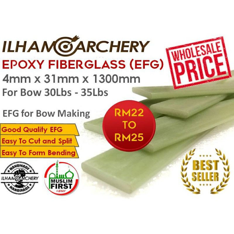 [READY STOCK] 4x31x1300mm Epoxy Fiberglass Strip 360 degrees bendable