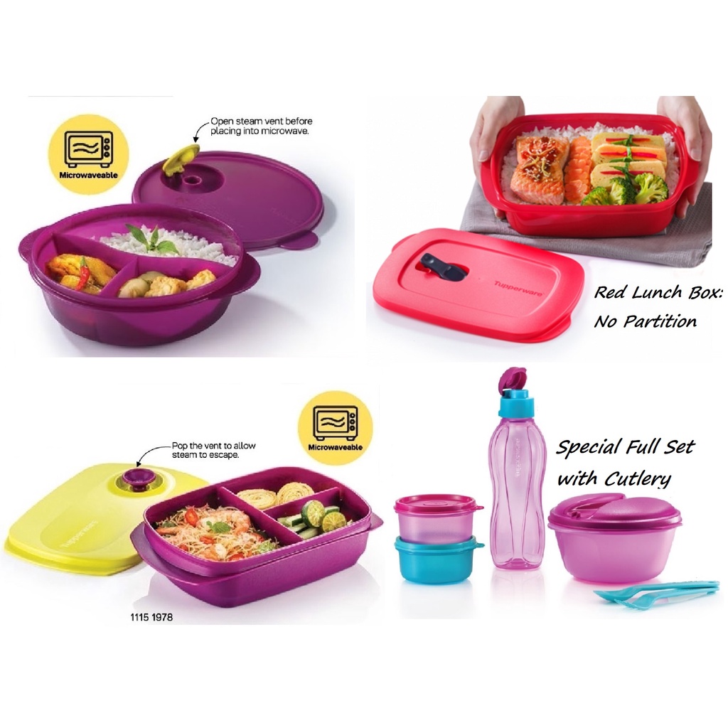 Tupperware Reheatable Divided Lunch Box Set  OR  Crystalwave  OR Oval Keeper