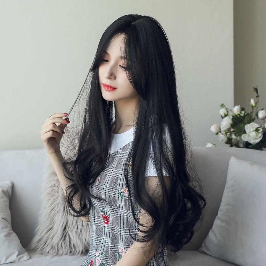 Hot Sale Chinese Curly Wig Female Medium Hair Girl Korean