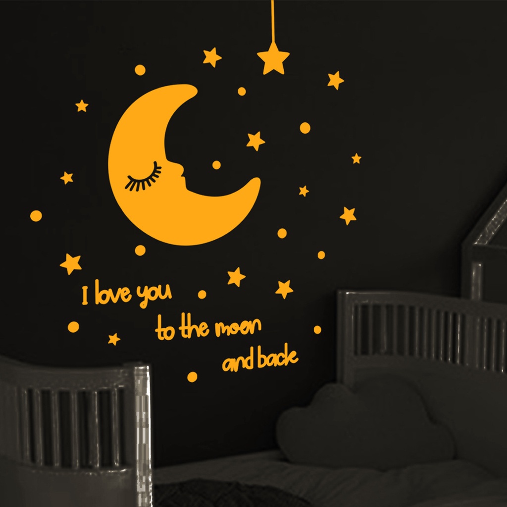Glow in The Dark Stickers,Star and Moon Decals Wall Sticker for Bedroom  Ceiling 3D Luminous Adhesives Glowing Stars Stickers Bright Decoration |  Shopee Malaysia