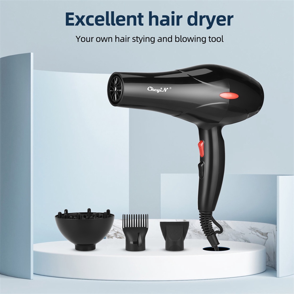 CkeyiN Professional Hair Dryers Cold and Warm Wind (2200W) With 3 Temperature and 2 Speed Setting Blow Dryer CF016