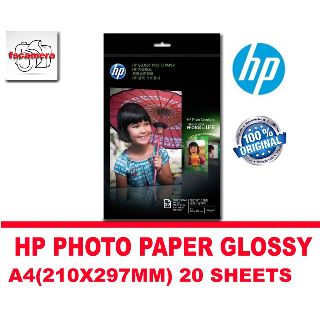 HP PHOTO PAPER A4 GLOSSY 20 SHEETS with DESKJET) Shopee Malaysia
