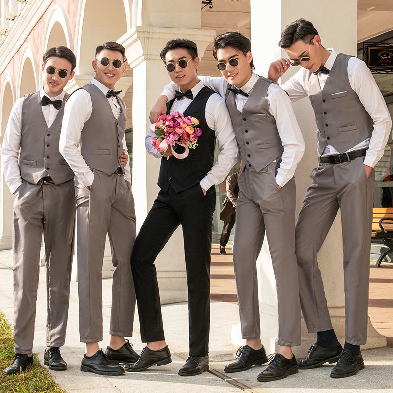 Groomsmen suits Western-style brothers suits men's wedding g伴郎服 