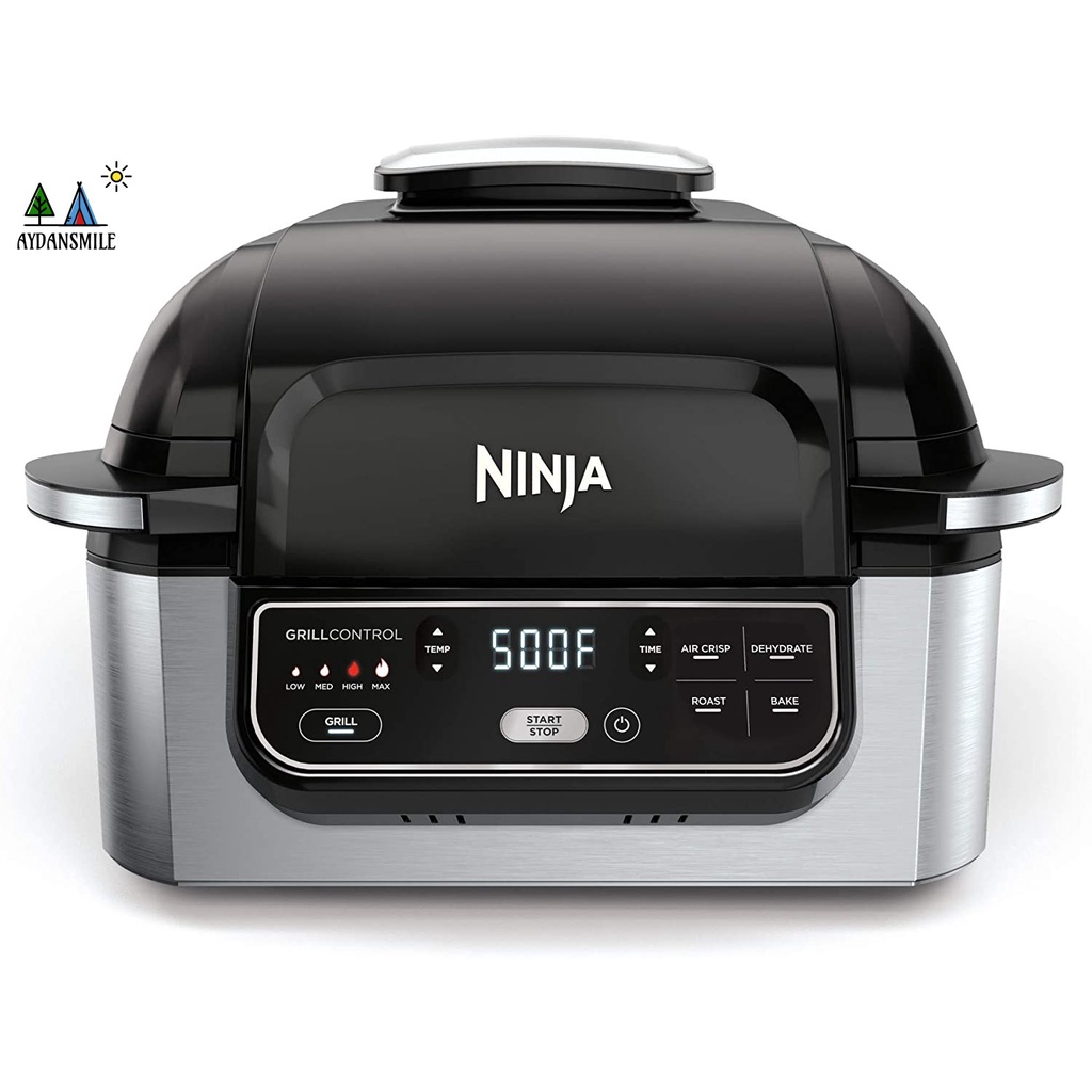 Ninja Foodi AG301 5-in-1 Indoor Electric Countertop Grill with 4-Quart Air Fryer, Roast, Bake, Dehydrate, and Cyclonic