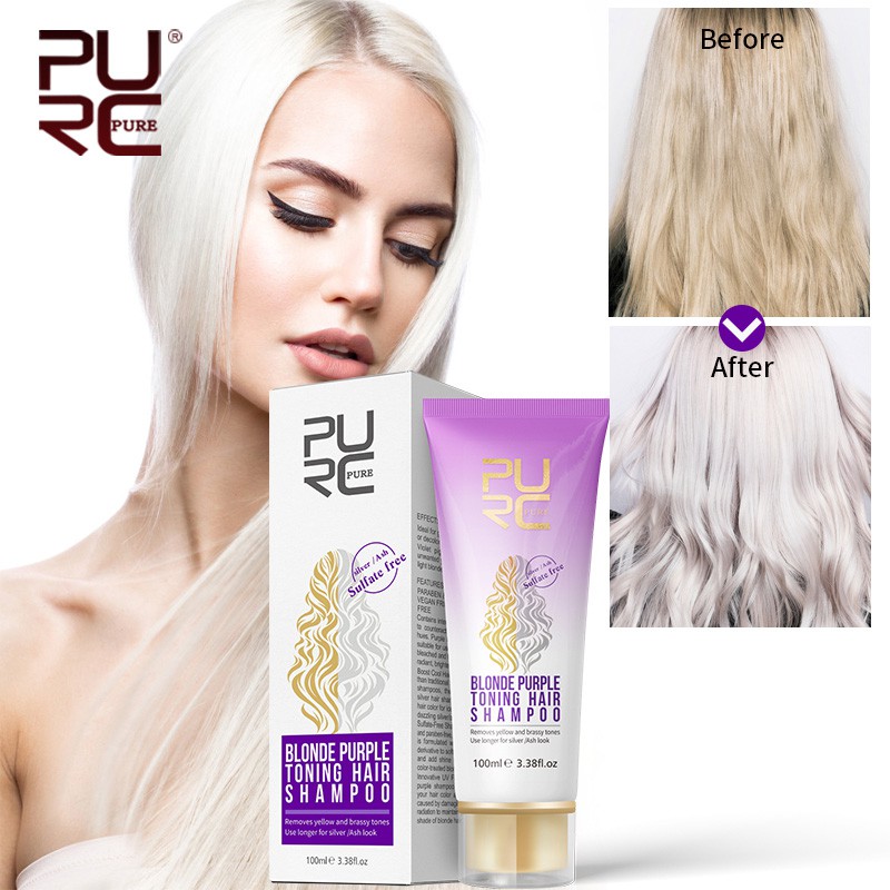 Purc Blonde Purple Hair Shampoo Removes Yellow And Brassy Tones