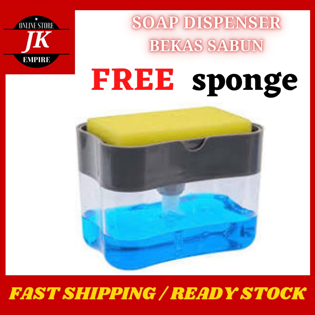 Jk Empire Bekas Sabun Basuh Pinggan Soap Dispenser Dishwash Dispenser Dish Soap Box Soap Pump Free Sponge