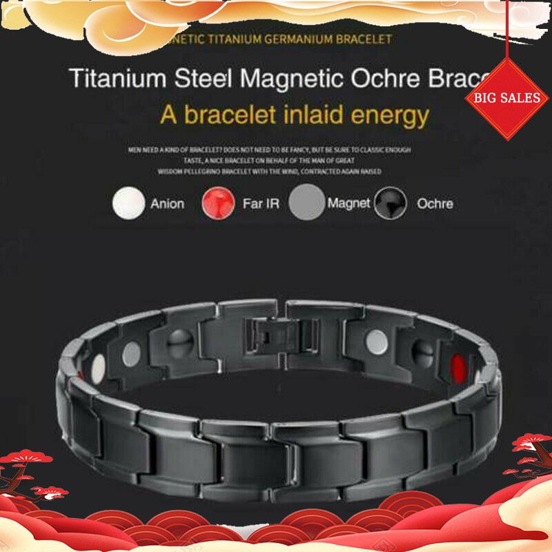 Therapeutic Energy Healing Bracelet Titanium Steel Magnetic Therapy Bangle Bracelets