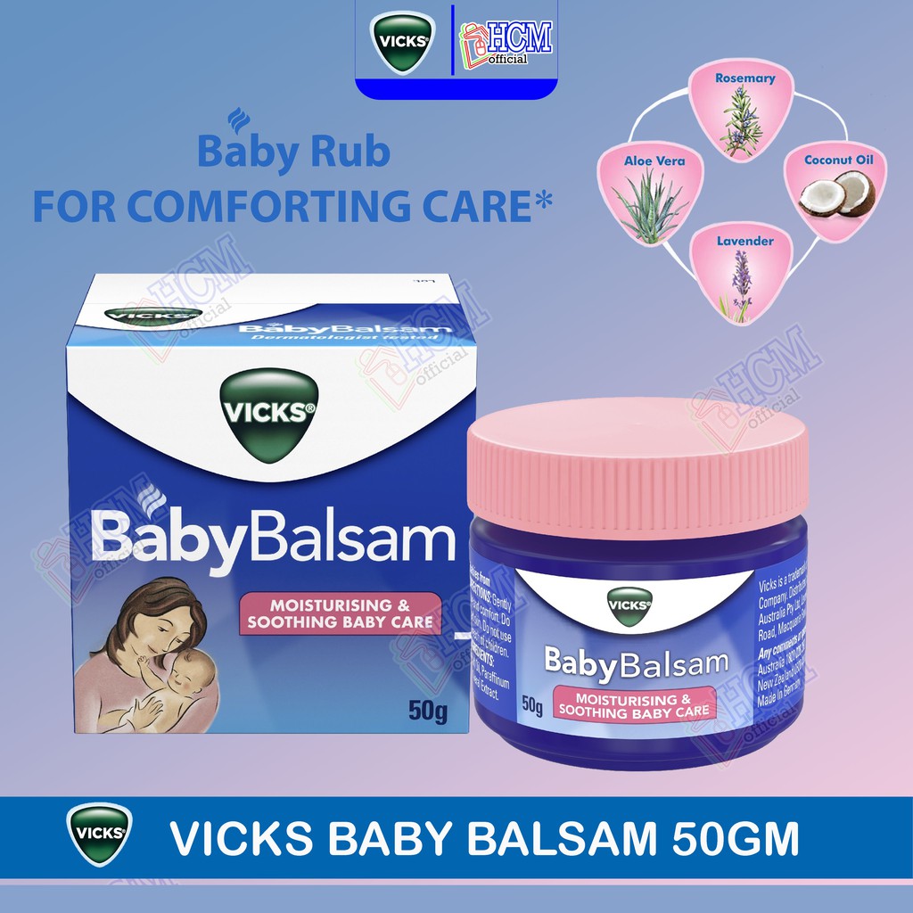 VICKS BABY BALSAM MOISTURISING & SOOTHING BABY CARE RUP 50G Shopee