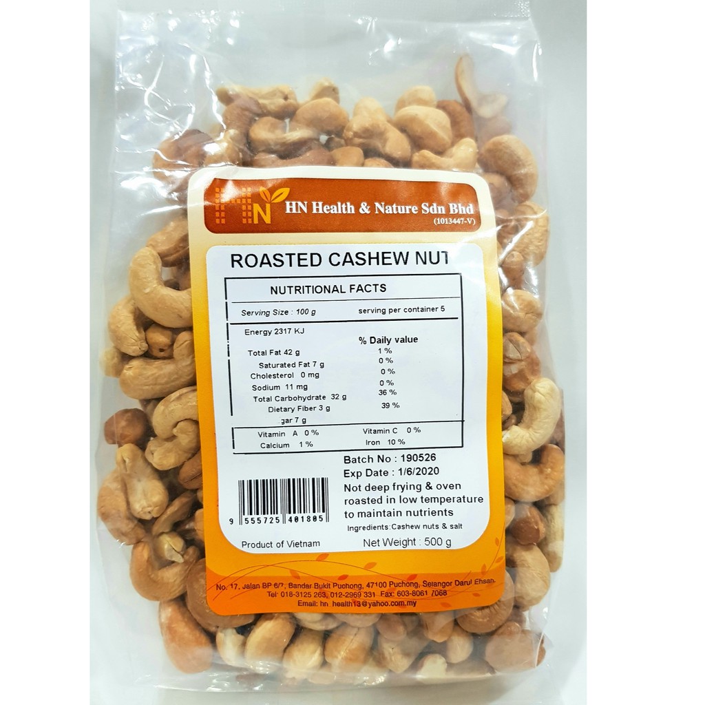 Dry Roasted Cashew Nuts Nutrition Facts | Besto Blog