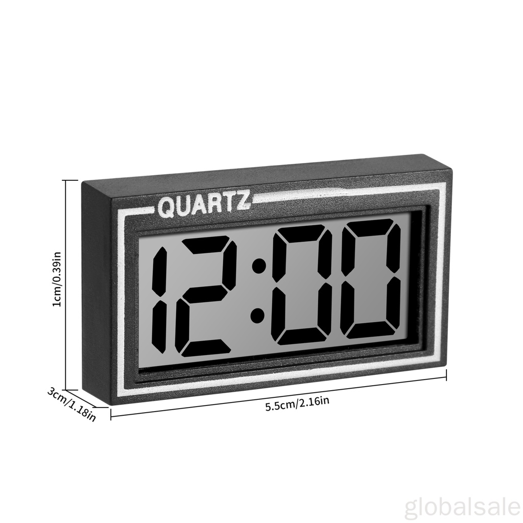 [Globalsale] Black Digital LCD Table Car Clock Dashboard Desk Date Time