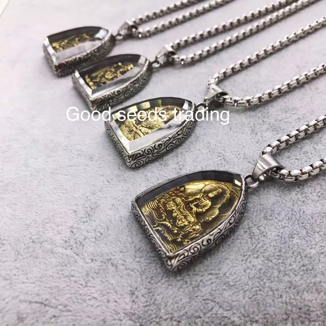 复古霸气钛钢吊坠男士象神观音佛祖辟邪项链Retro domineering titanium steel pendant men's elephant god Guanyin Buddha evil spirits necklace