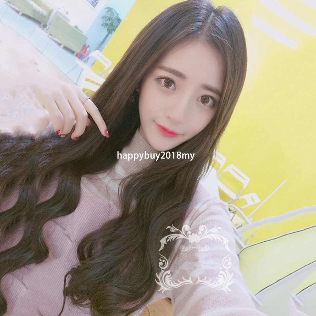 Female Mid Length Big Curly Full Wig Hair Natural Looking