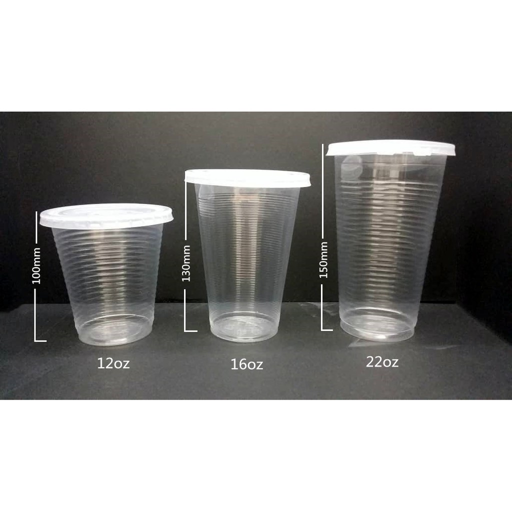 Disposable Plastic Pp Cup With Flat Lids 8oz12oz 16oz 22oz 100pcspkt Shopee Malaysia 0995