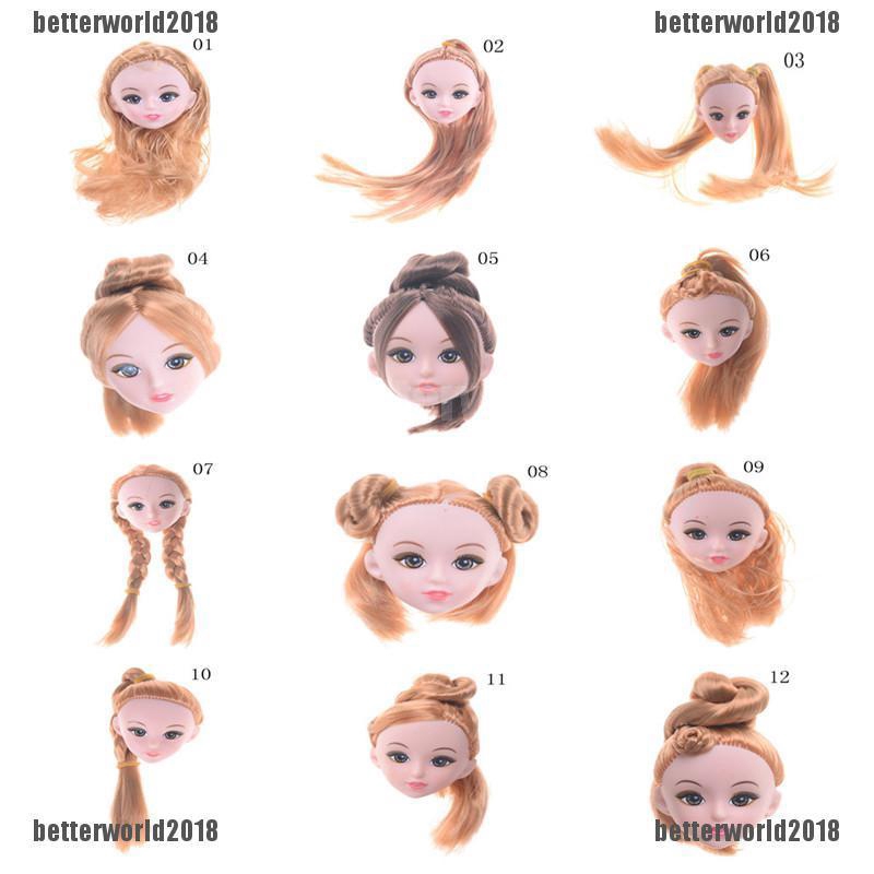 ♑BEW♑ Barbie Doll Head with Colorized straight Hair Various Hairstyles DIY  Accessories [OL] | Shopee Malaysia