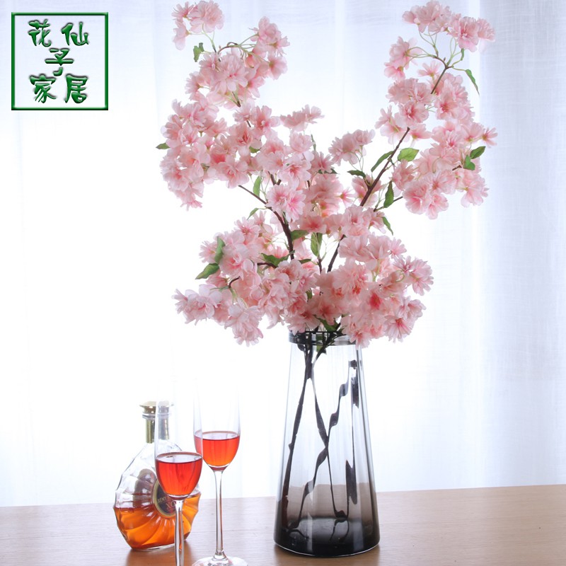 Artificial flower cherry blossom single fake flower bud flower decoration  decoration cherry blossom flower