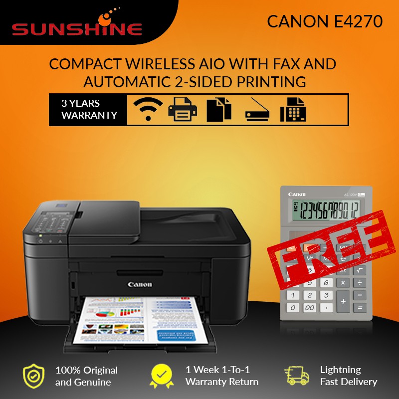 Canon Pixma All In One Printer E4270 Fax Duplex Wifi Adf E410