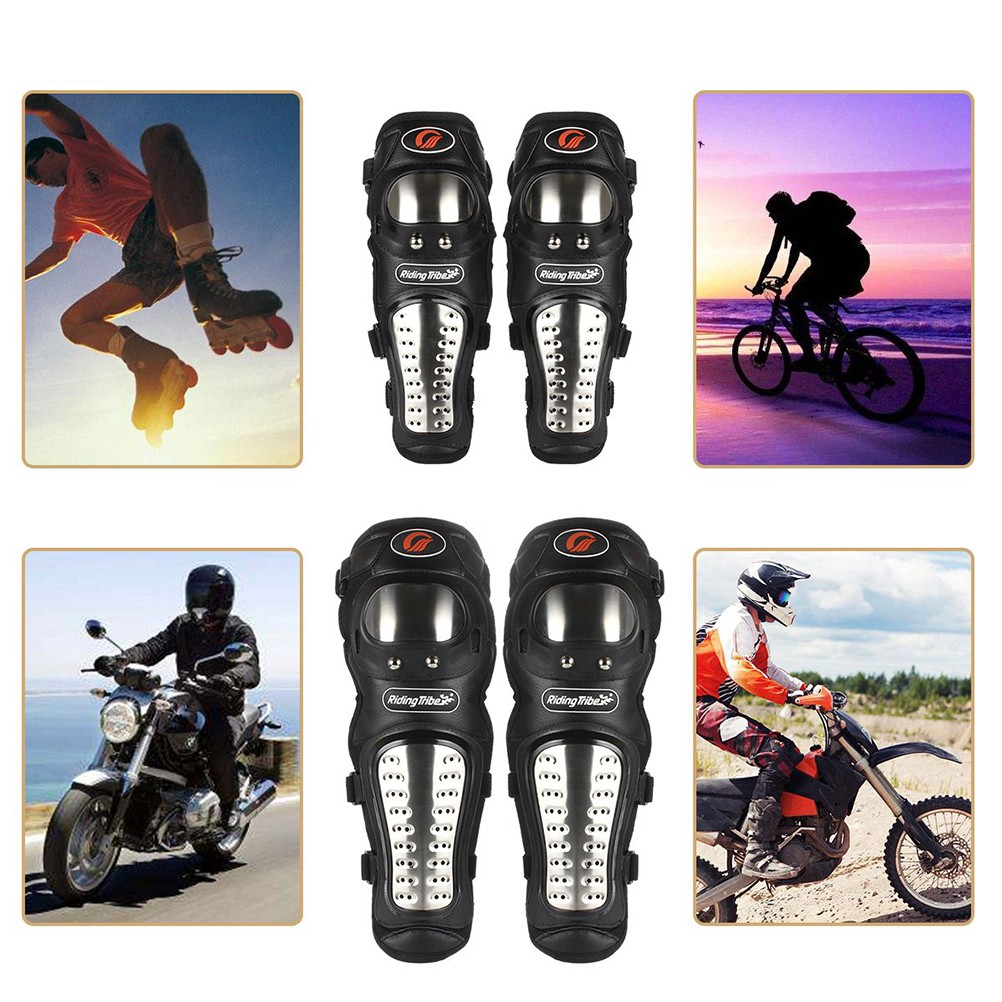 MJY 4 PCS Elbow and Knee Shin Protector Pads ATV Motorcycle Protection Guards Body Armor Set for Adults Motorcycle Motocross Bike Racing 