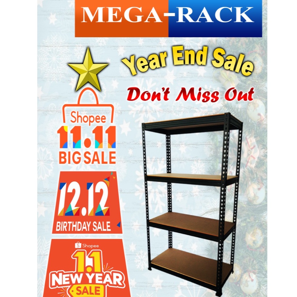 Heavy Duty Boltless Rack Matte Black Color Metal Rack With 3 4 Levels Rak Heavy Duty 铁架 置物架 Shopee Malaysia