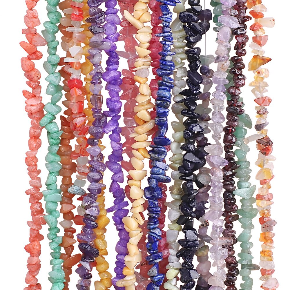 ZhuBI 30Inch 50g 5-8mm Natural Gemstone Beads Irregular Gravel Chip Bead Jewelry Making Supplies Crafts for Fashion Beads Bracelet Diy Kit Necklace Earring Ring Accessories Sets