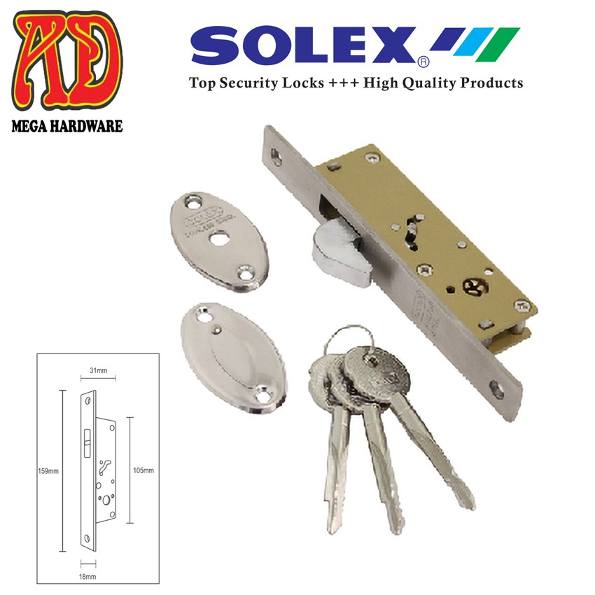 Solex Heavy Duty Aluminium Door Lock Shopee Malaysia