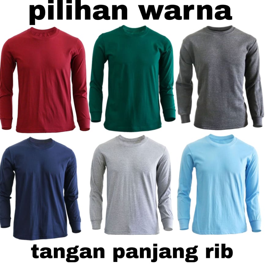 Long sleeve plain t-shirt with rubber or rib bands | Oversized men's plain t-shirt top