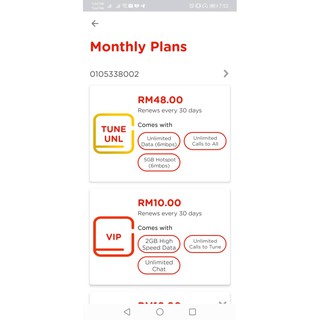 [NEW Plan Unlimited ]Tunetalk RM48 Unlimited Data 