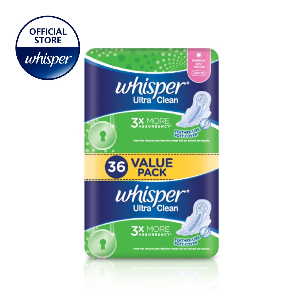 Whisper Ultra Clean - Normal Day Wings (24cm X 36s) | Shopee Malaysia