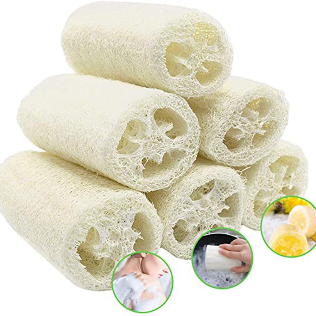 Frtim Natural Loofah Sponge Shower Organic Luffa Exfoliating Bath Loofa