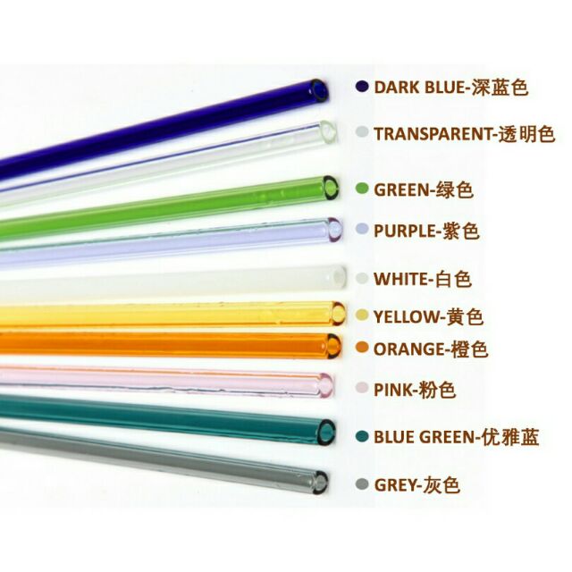 Multicolor Reusable Glass Straws Straight/ Bend Pipette Pyrex Drinking Straw 