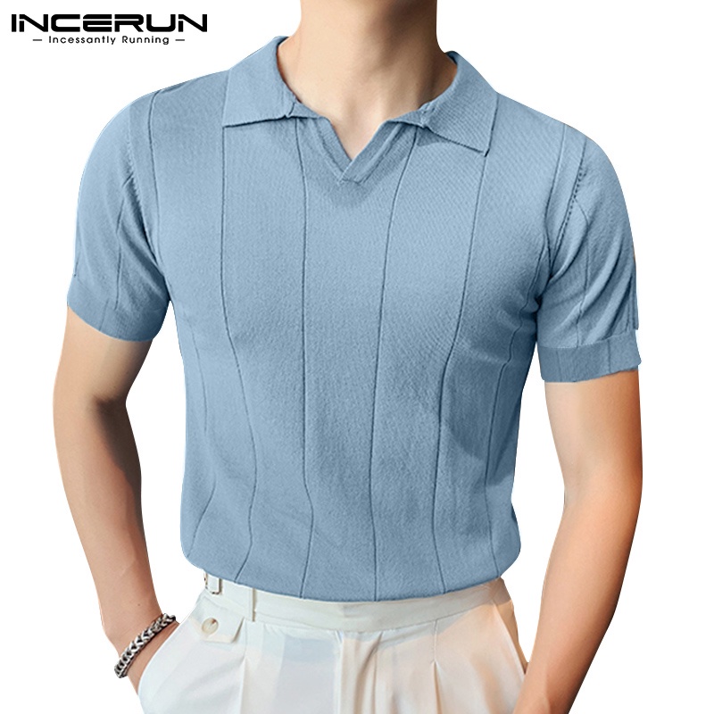 INCERUN Men 6 Colors Simple Style Casual Short Sleeve Lapel Collar Polo Shirt