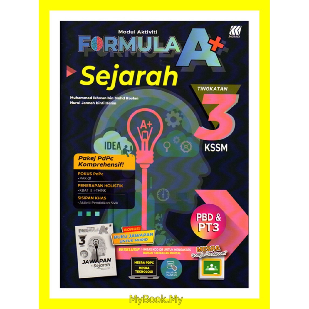 Myb Buku Latihan Modul Aktiviti Formula A Kssm Tingkatan 3 Sejarah Sasbadi Shopee Malaysia