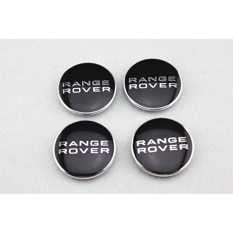 New Set of 4 Range Rover Black /& chrome Wheel Emblem Center Hub Caps