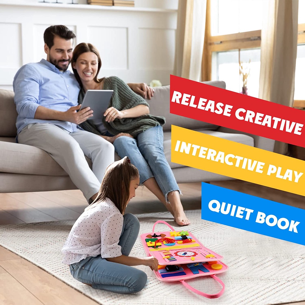 Purpose Multi Kid Basic Life Skills Toys Montessori Busyboard Sensory Toddlers Buckle Training Development Self-care ... - Image 4