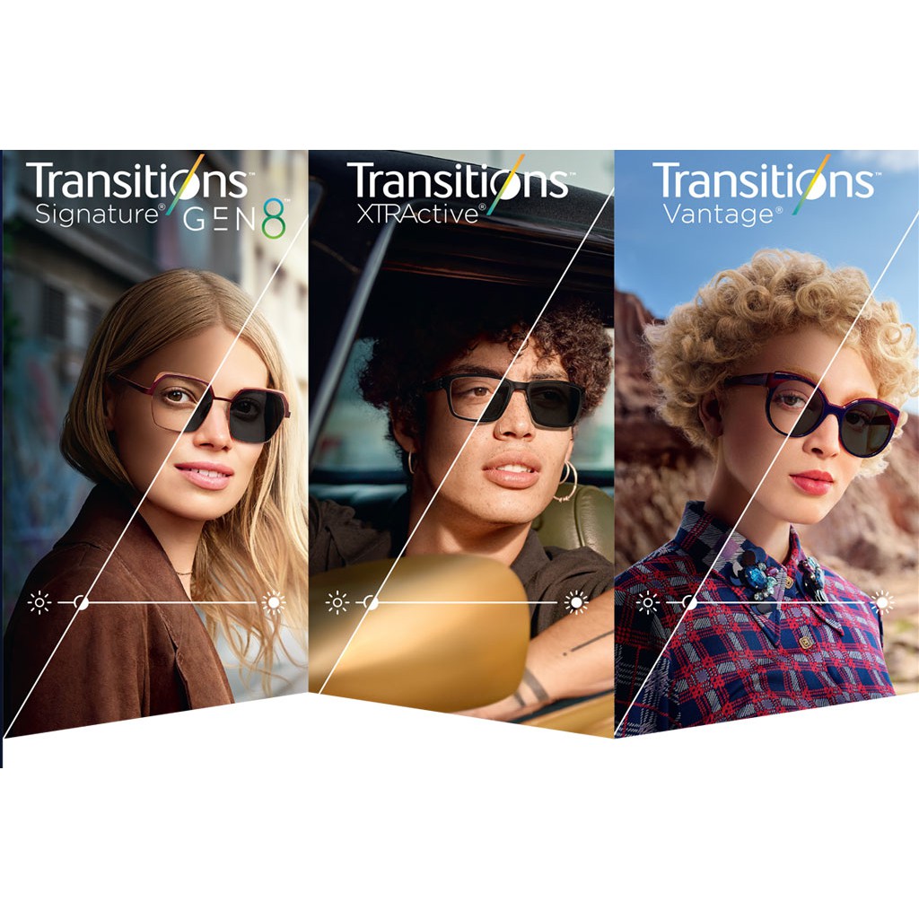 Essilor Essilor 360 Transitions® SIGNATURE Hi-Index With Crizal Sapphire AR Lenses ...