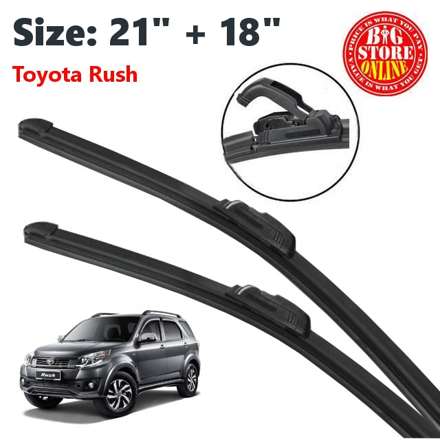 1 SET SOFT WIPER BLADE CAR WINDSHIELD WIPER FOR TOYOTA RUSH (21"/18