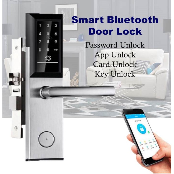 Digital Wifi Bluetooth Remote Smart Door Lock Cell Phone App Key