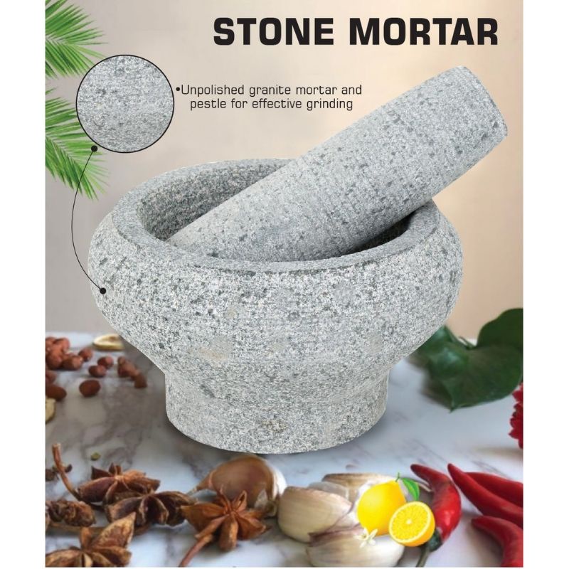 LESUNG BATU /STONE MORTAR AND PESTLE / LESUNG BATU (13cm, 14.5cm, 16cm, 17.5cm and 19cm)