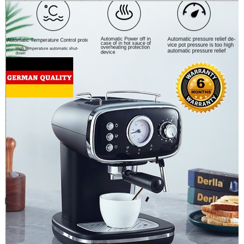 German Derlla Semi Automatic Espresso Coffee Machine Small Household 