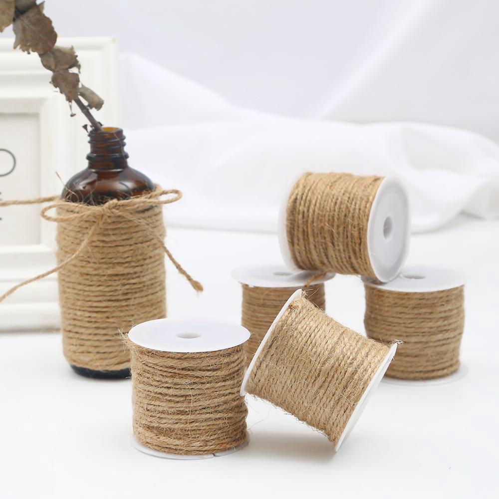 515Meter Natural Burlap Hessian Jute Twine Cord Hemp Rope String Gift