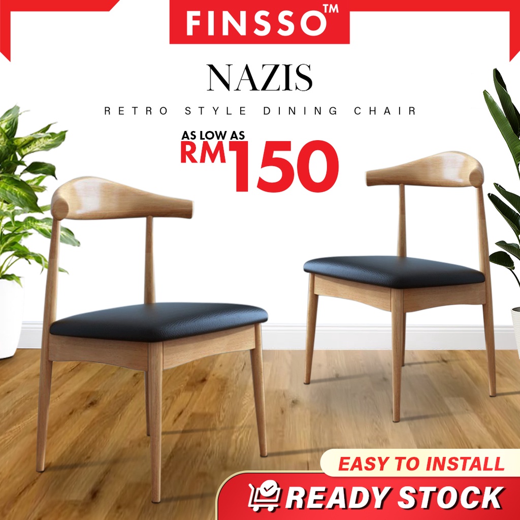 FINSSO: Nazis Simple Stool Back Rest Casual Nordic Dining Chair