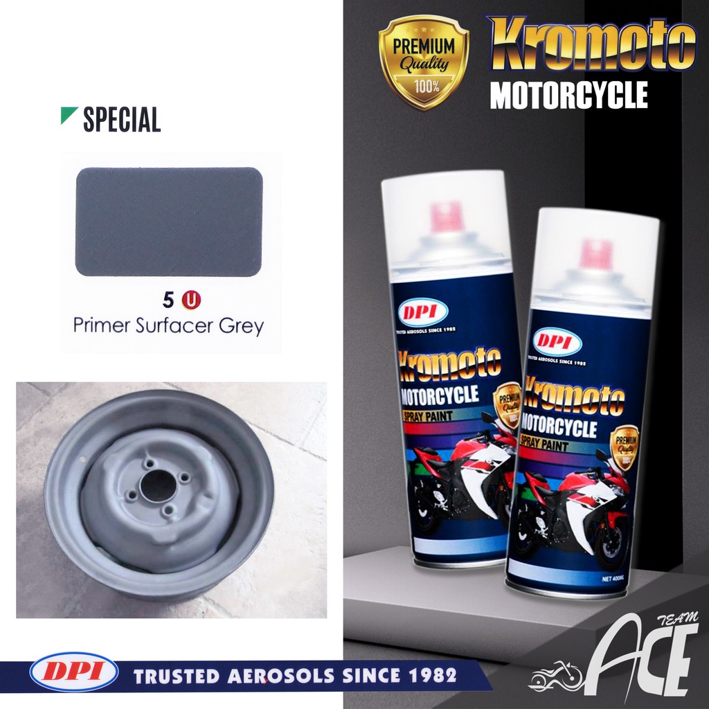 DPI Primer Surfacer Grey Undercoat Colour Spray Paint Kromoto Motor