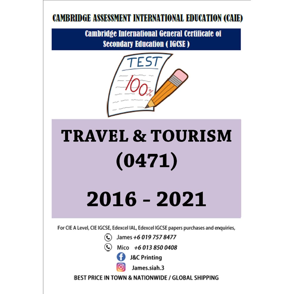 Cambridge Igcse TRAVEL & TOURISM 0471(PAPER 1,2,) PAST YEAR PAPER 2016June 2021! Shopee Malaysia