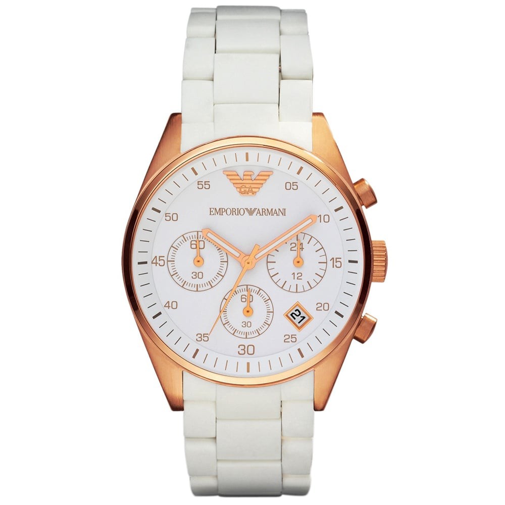 Emporio Armani Women's Stylish Chrono PVD Rose Gold White Watch AR5920 |  Shopee Malaysia