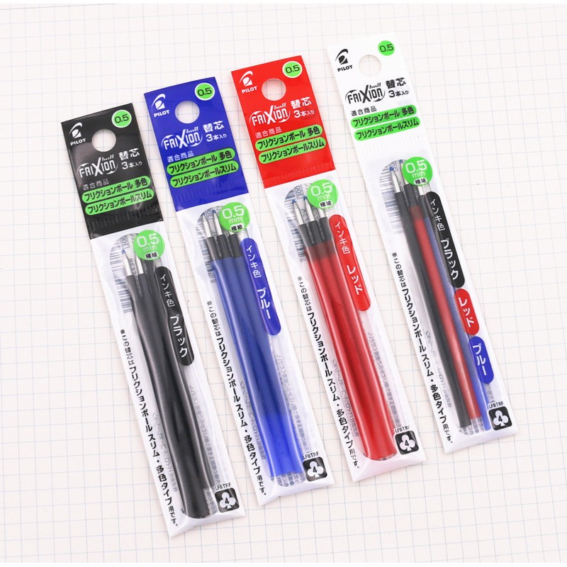 Refill 3pcs Pack Pilot Frixion Ball Slim Multi Erasable Pen Refill 0 5mm Blue Black Red Green 1pcs Shopee Malaysia