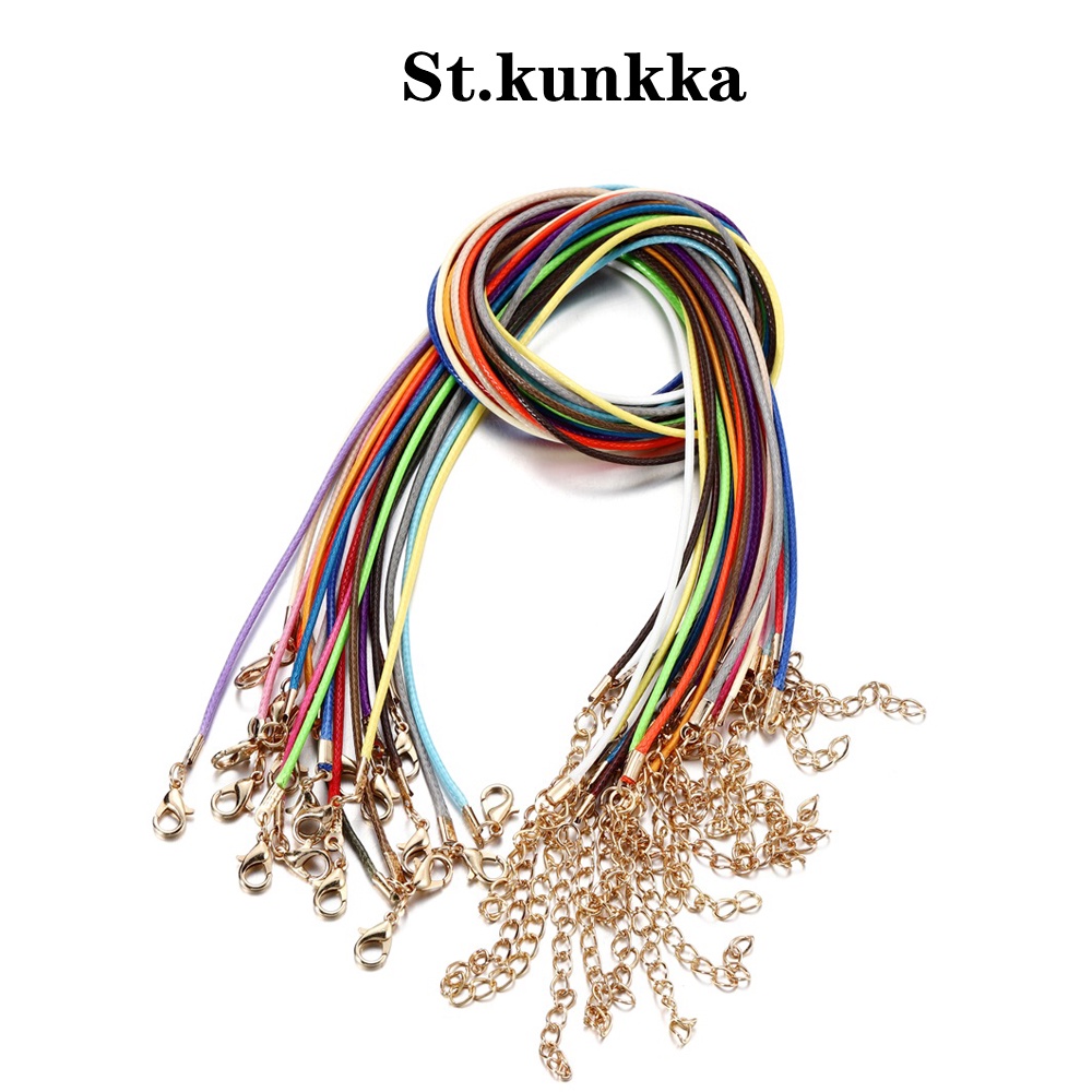 St.kunkka 10pcs Korea Real Leather Handmade Faux s Adjustable Braided Pendant DIY Findings Jewelry Lobster Clasp String Cord(1.5-2mm/10 Pcs)