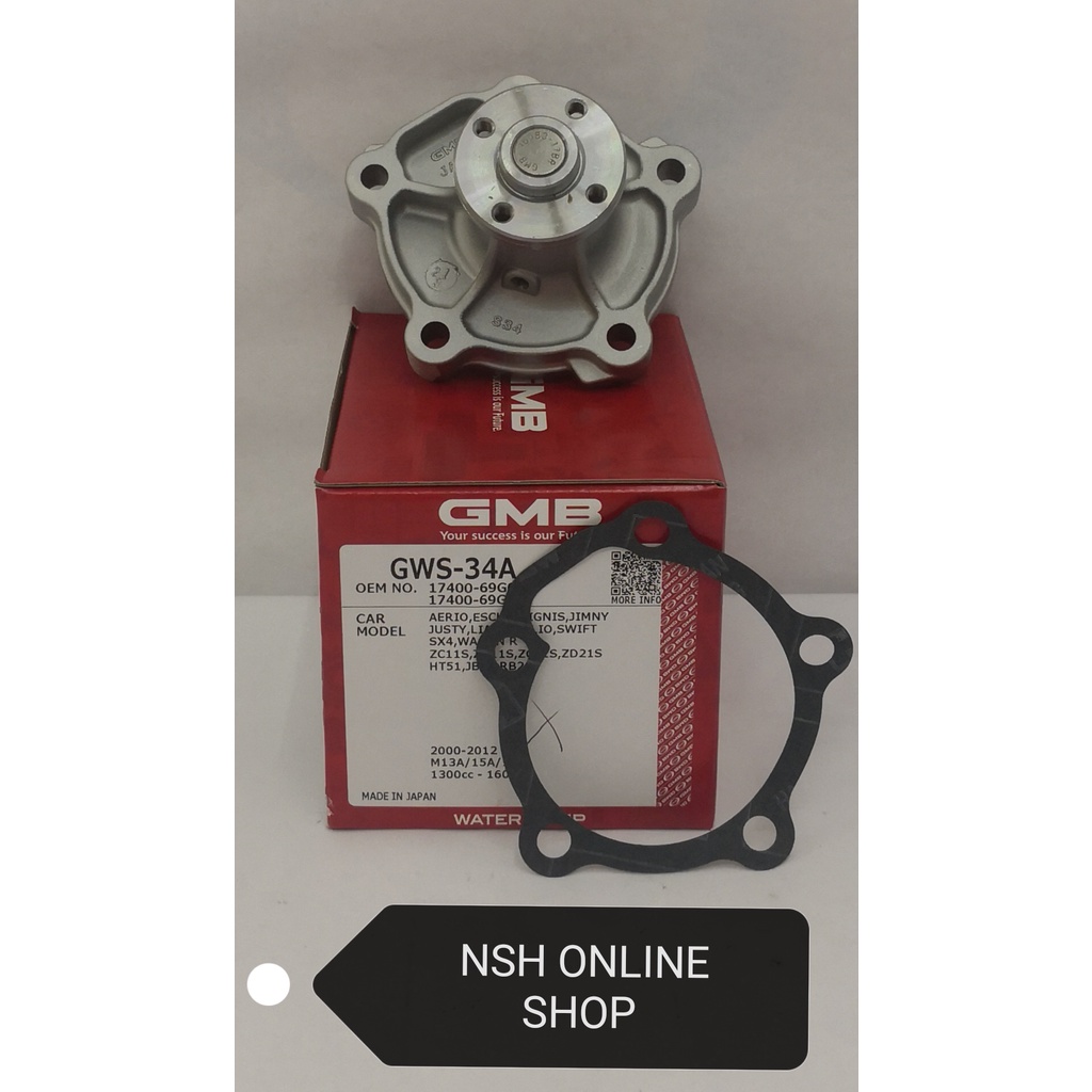 Water Pump (100% GMB) for Suzuki Swift 1.5 RS413 RS415 2005-2013 Year ...