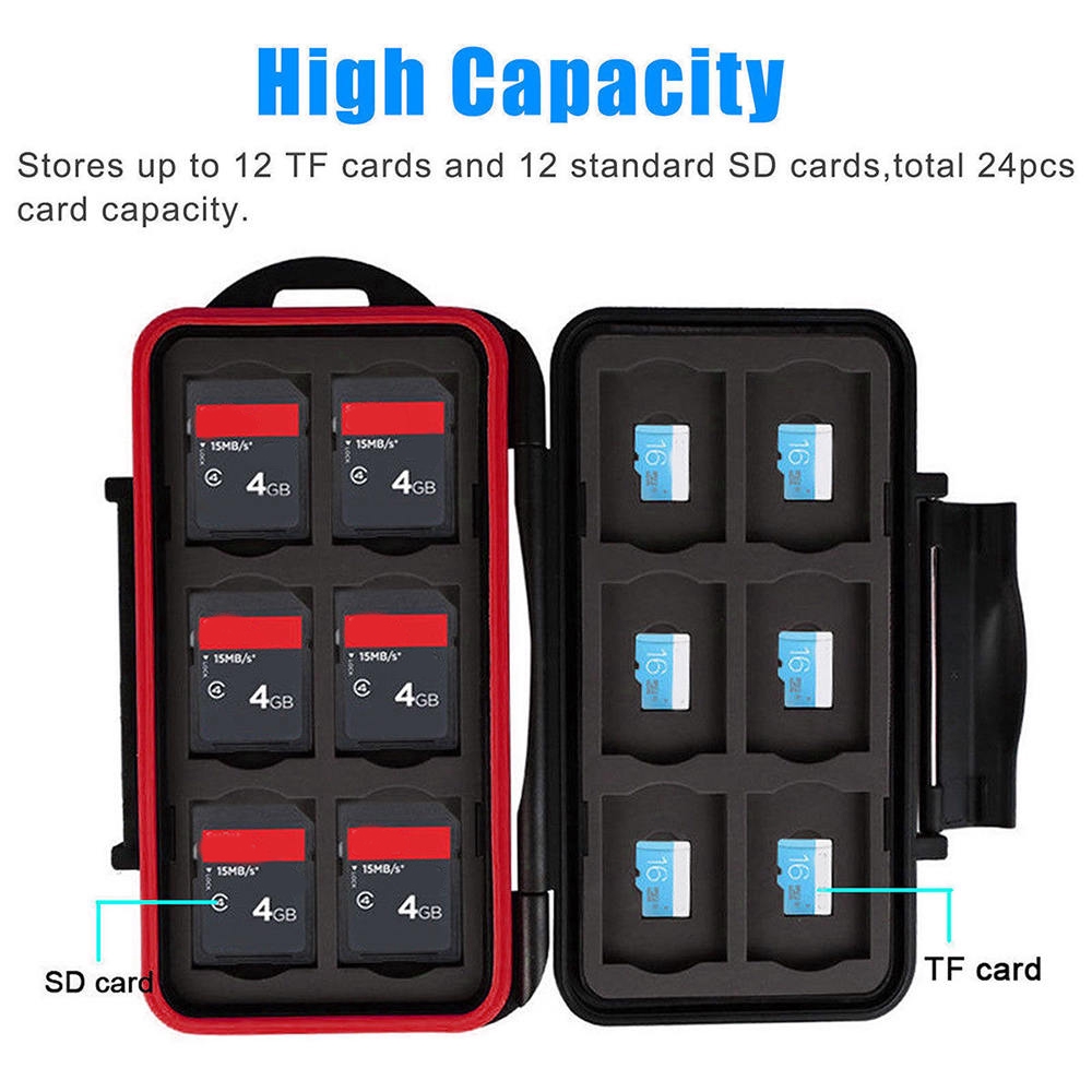 24 Slots Memory Card Case For Micro SD SD Card Storage Holder Anti-shock | Shopee Malaysia