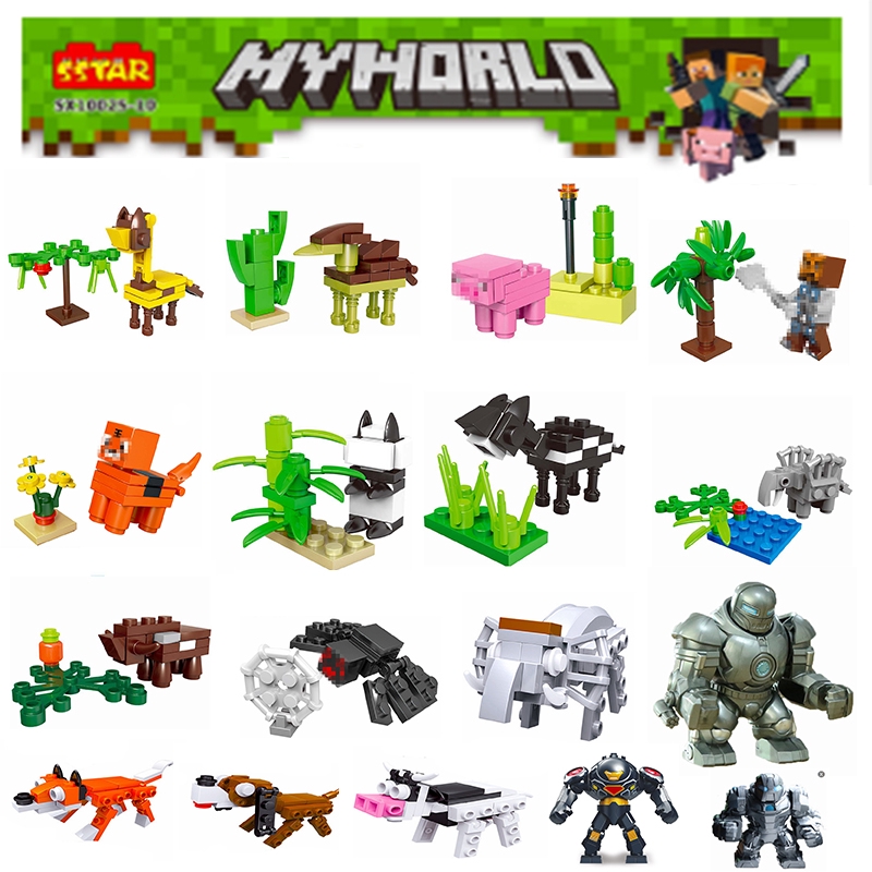 Single Sale Animals Minecraft Series Zebra And Grass Compatible Minecrafted  Animal Kit Building Blocks Toys | Shopee Malaysia