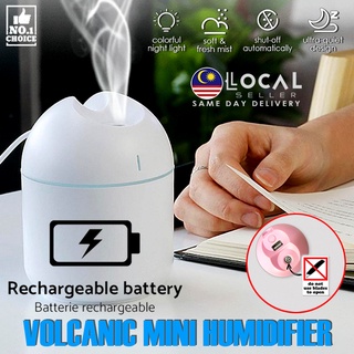 Latest Rechargeable Protable Volcanic Air Humidifier 3In1 7 LED Light 250ML AND AROMA OIL ESSENTIAL OIL FOR AROMATHERAPY